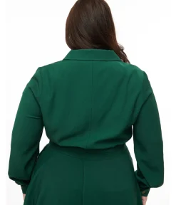 Unique Vintage Jackets|Coats & Jackets>Hell Bunny Plus Size 1970s Forest Green Ravenswood Jacket