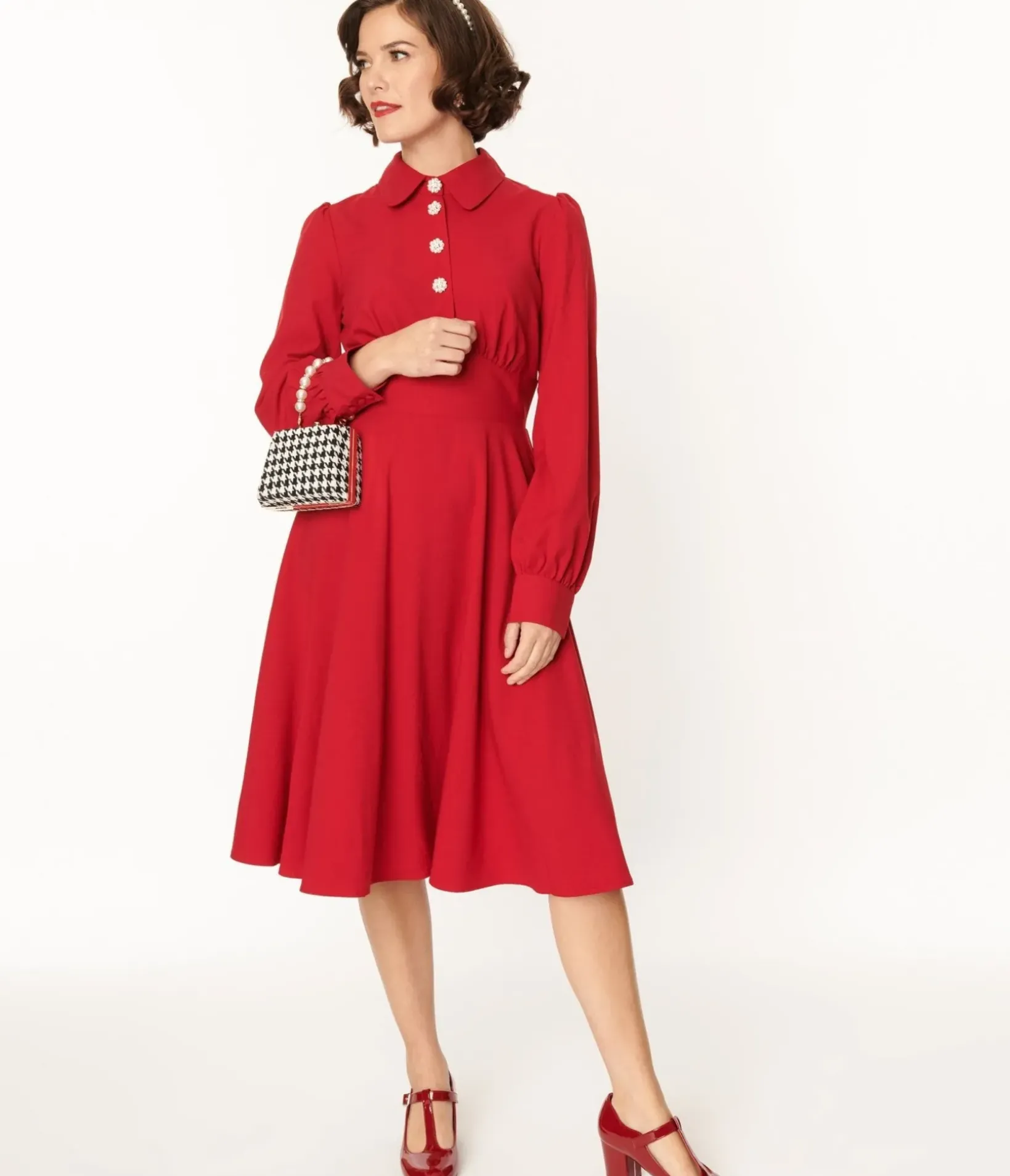 Unique Vintage Swing|Swing>Hell Bunny Red Mia Swing Dress