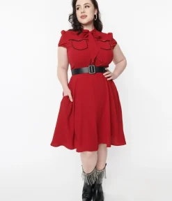 Unique Vintage Fit & Flare|Pocket Dresses><noscript><img width=