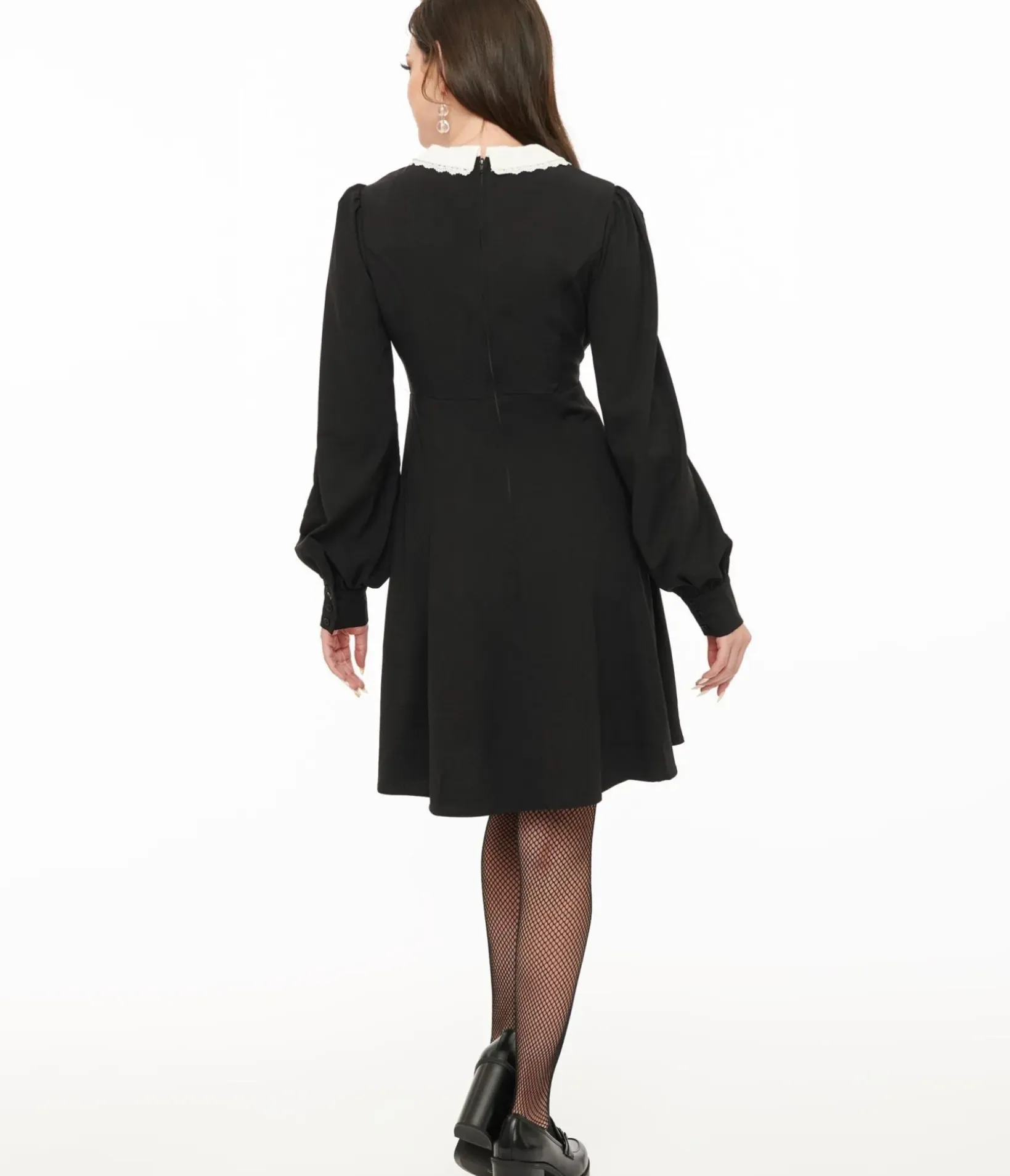 Unique Vintage Everyday Dresses|Halloween>Hell Bunny 1960s Black Batilda Mini Dress