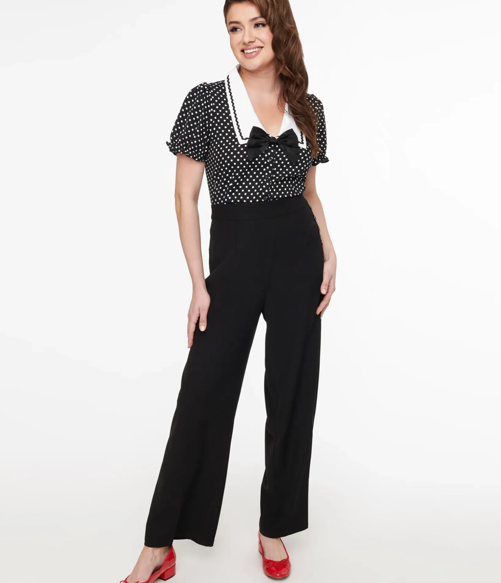 Unique Vintage Pants|All Things Black>Hell Bunny 1940s Black Ginger Trousers