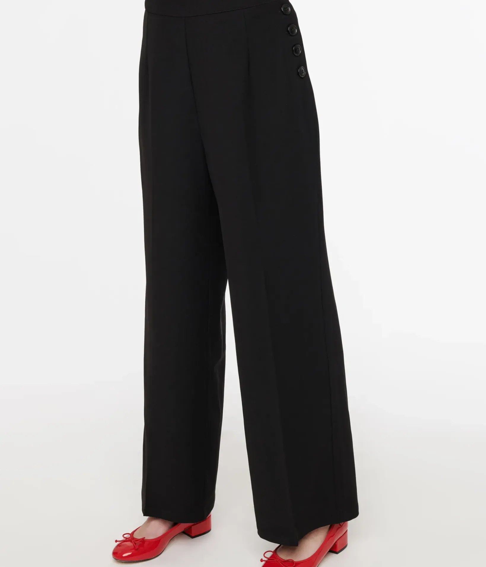 Unique Vintage Pants|All Things Black>Hell Bunny 1940s Black Ginger Trousers