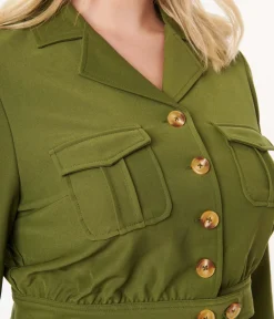 Unique Vintage Jackets|Coats & Jackets>Hell Bunny 1940s Green Ravenswood Jacket