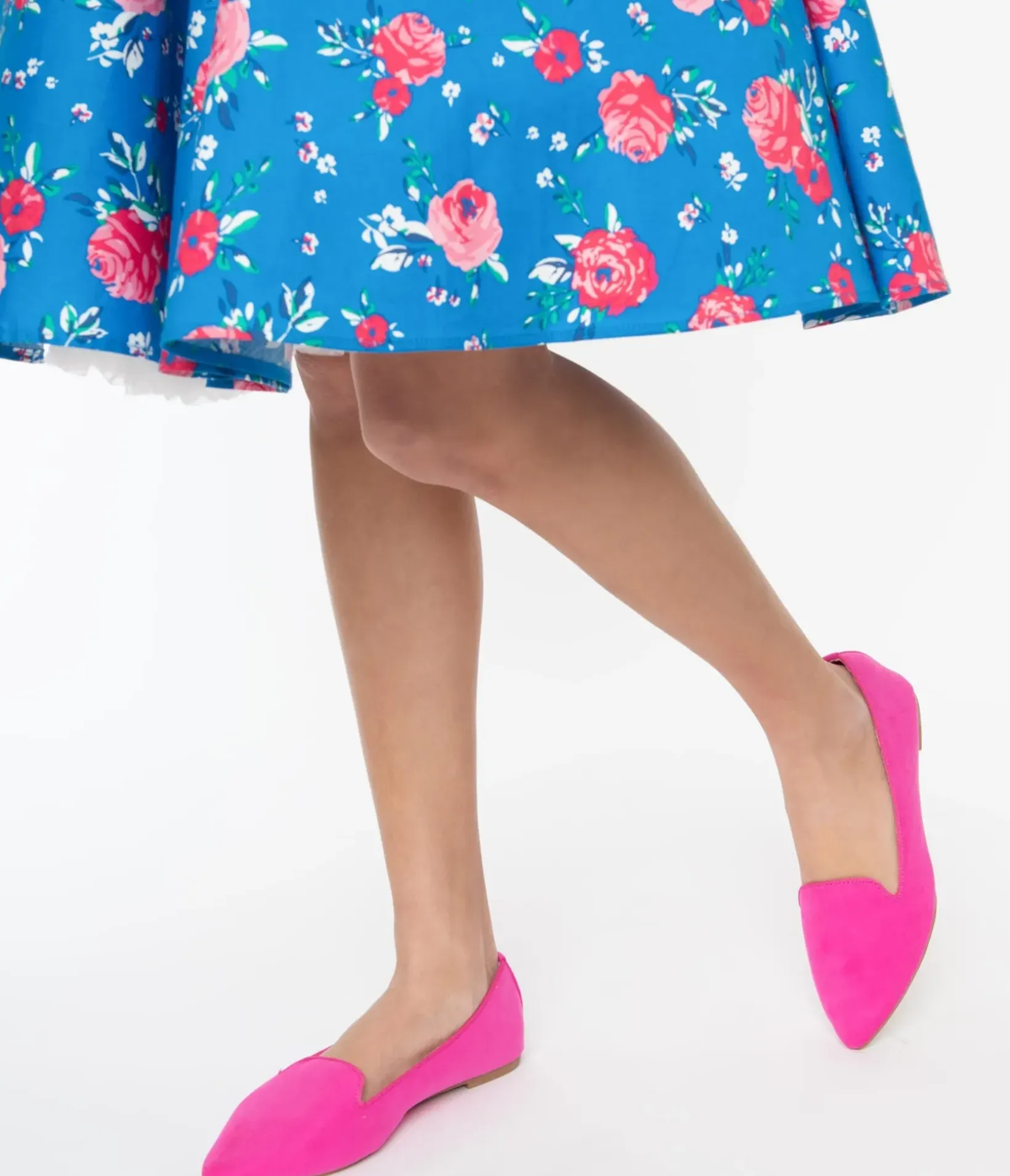 Unique Vintage Barbie Core|Flats>Hot Pink Suede Loafer Flats