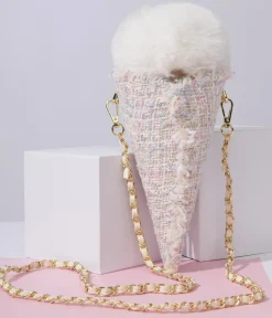 Unique Vintage Novelty Bags>Ice Cream Pastel Tweed Handbag