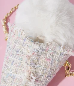 Unique Vintage Novelty Bags>Ice Cream Pastel Tweed Handbag