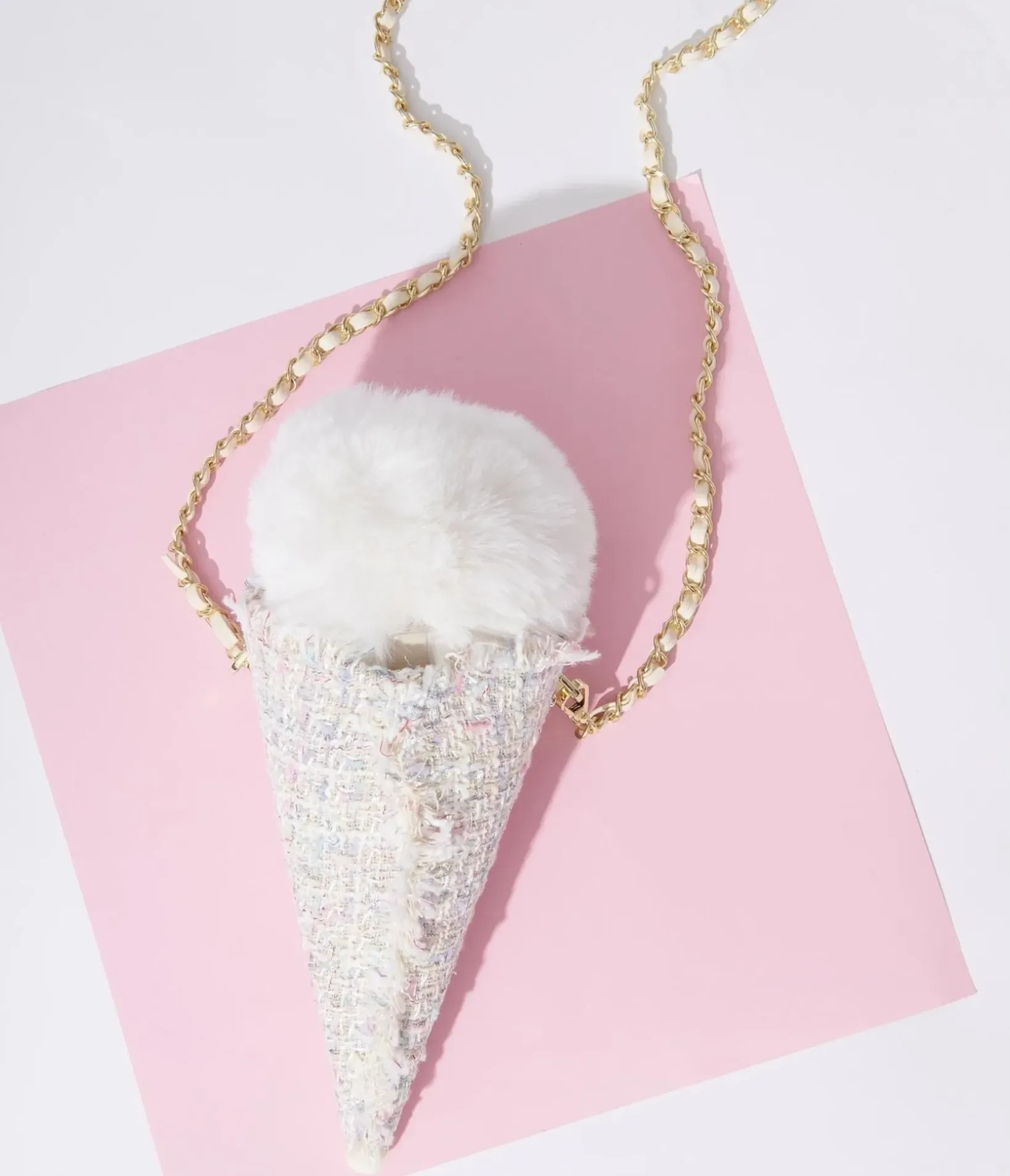 Unique Vintage Novelty Bags>Ice Cream Pastel Tweed Handbag