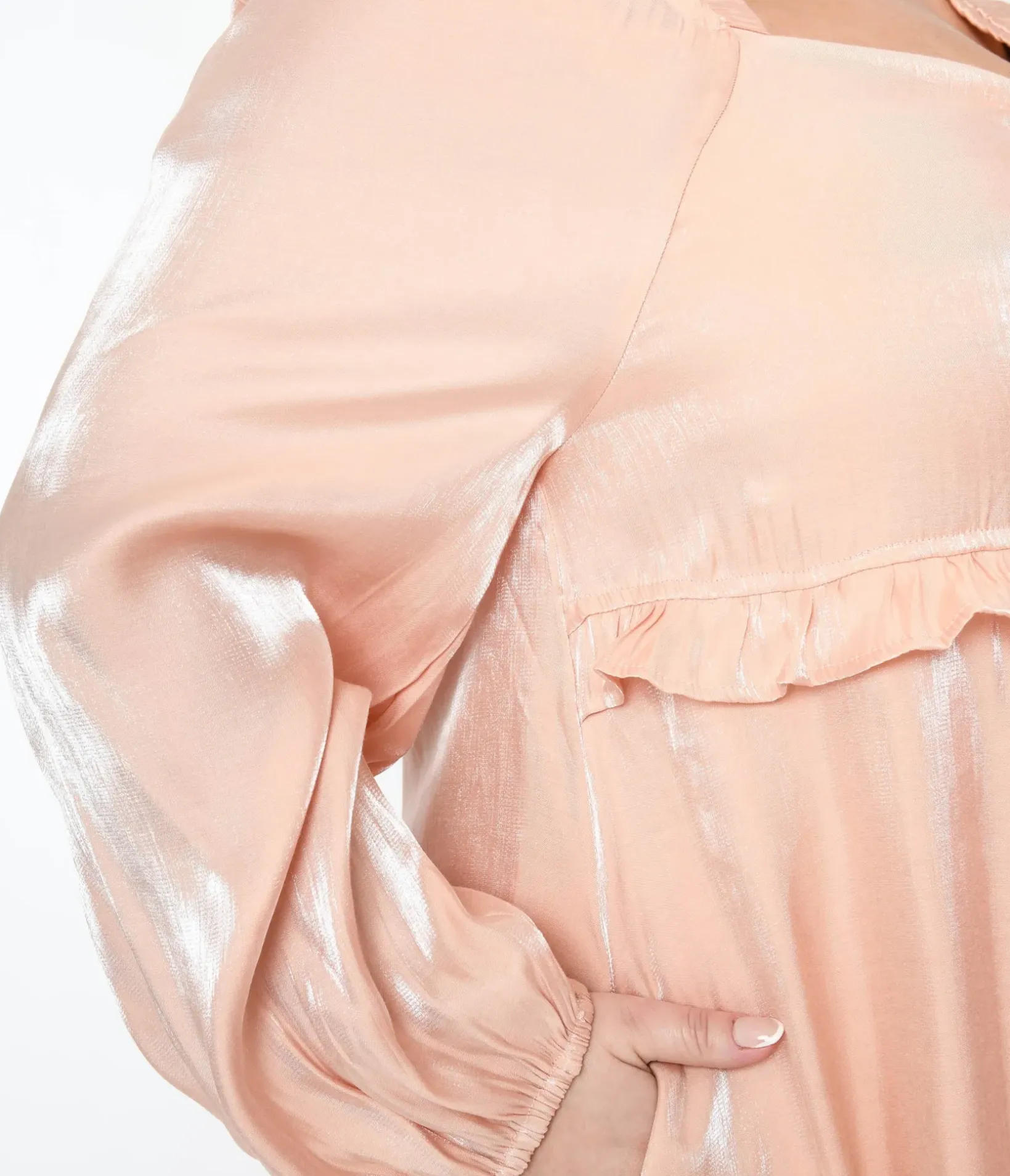 Unique Vintage Babydoll|Babydoll>Iridescent Peach Ruffled Babydoll Dress