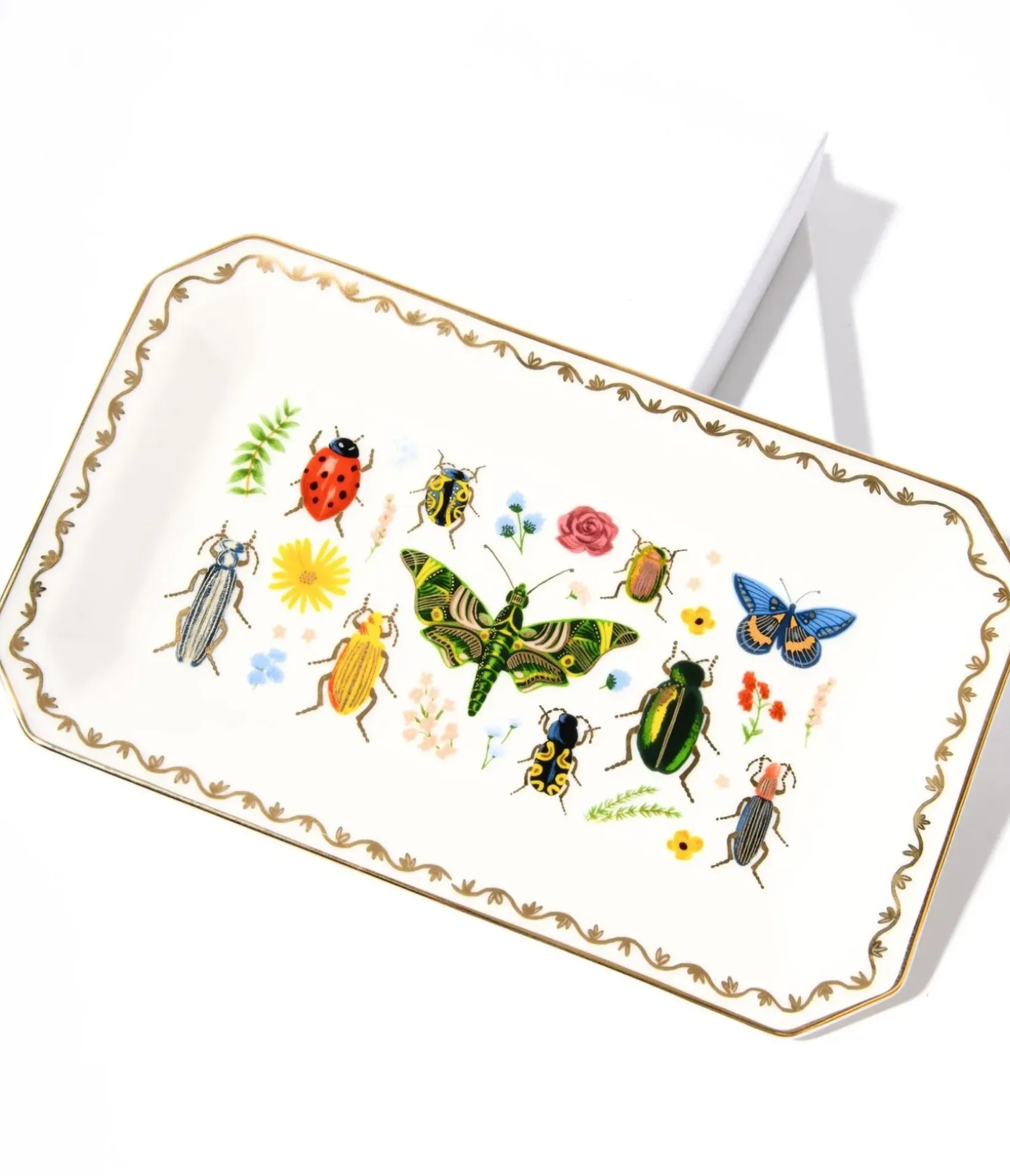 Unique Vintage Gifts For The Home>Ivory & Gold Garden Porcelain Catchall Tray