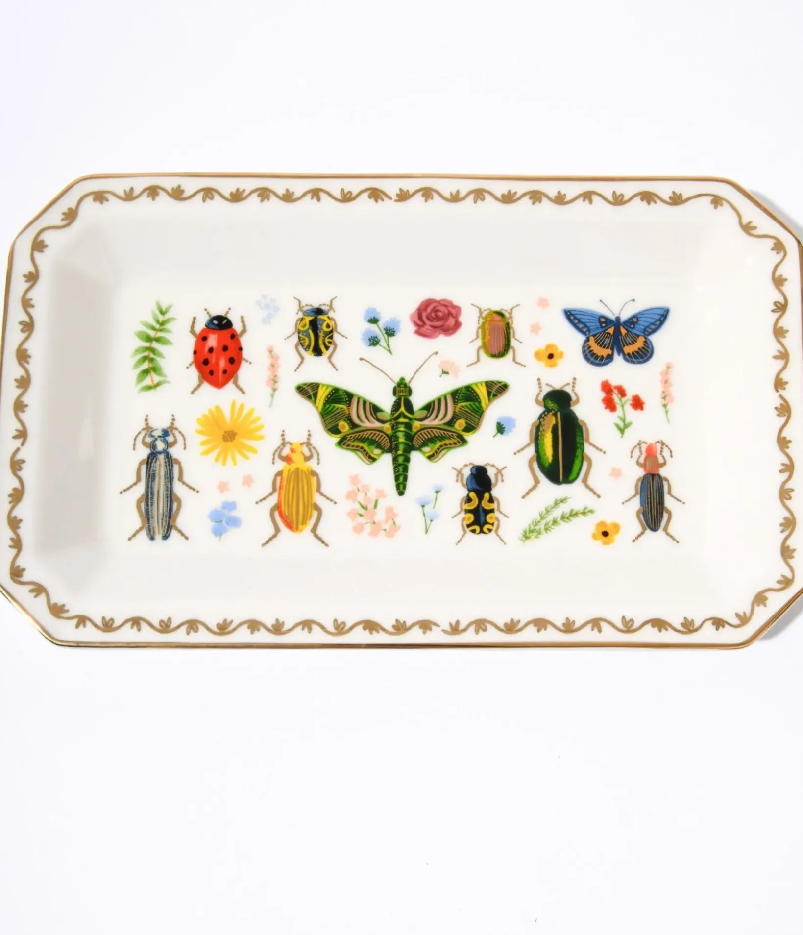 Unique Vintage Gifts For The Home>Ivory & Gold Garden Porcelain Catchall Tray