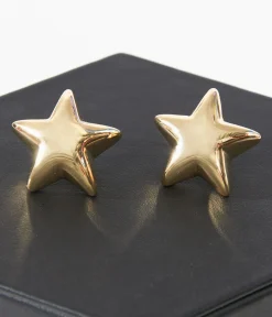 Unique Vintage Earrings>14K Gold Dipped Star Stud Earrings
