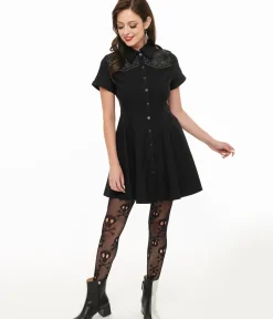 Unique Vintage Pocket Dresses|Everyday Dresses>Killstar Black Nowhere's Ville Mini Dress