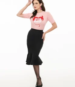 Unique Vintage Skirts|Pencil Skirts & Dresses>Killstar Black Royal Blast Pencil Skirt