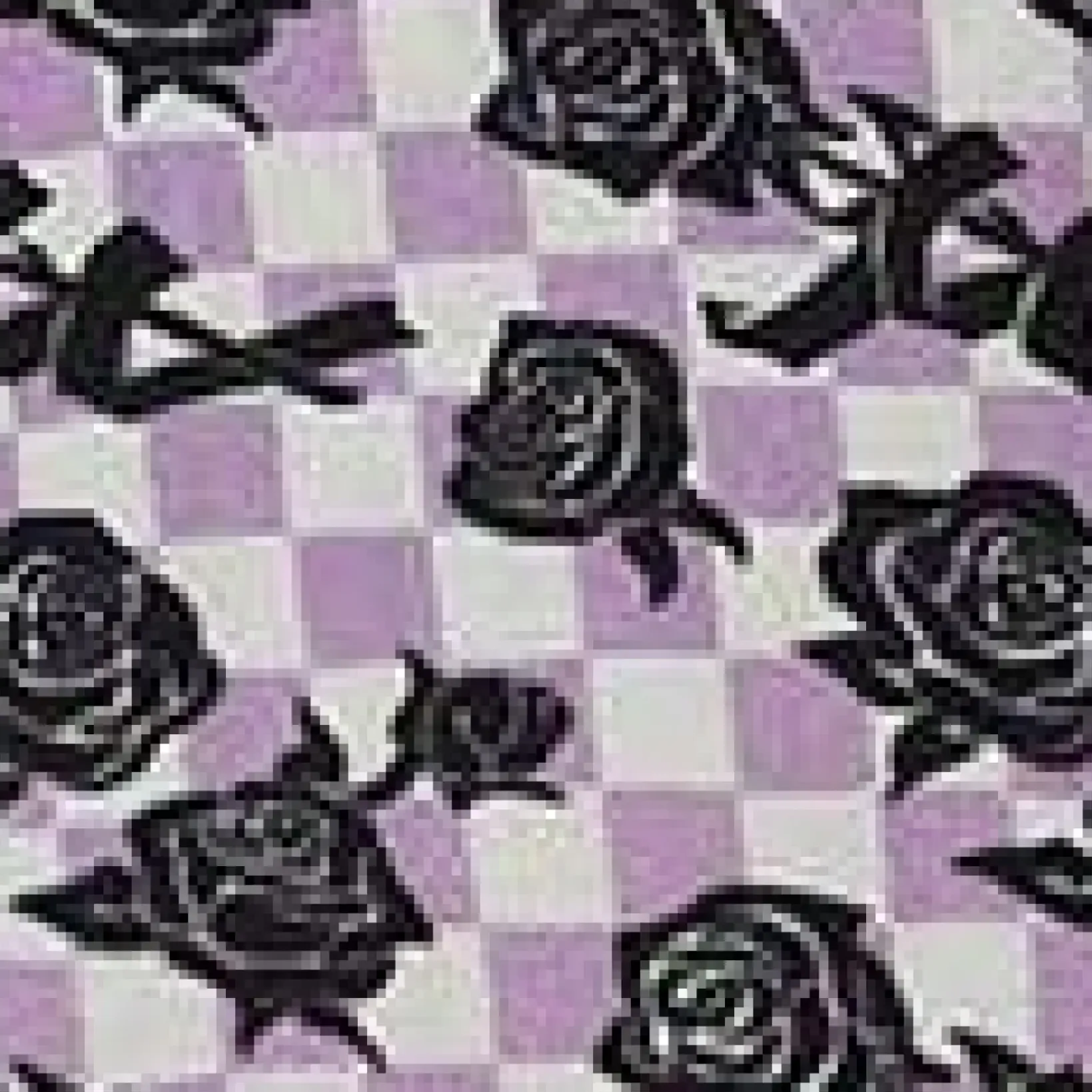 Unique Vintage Everyday Dresses>Lavender & White Checkered Rose Shift Dress