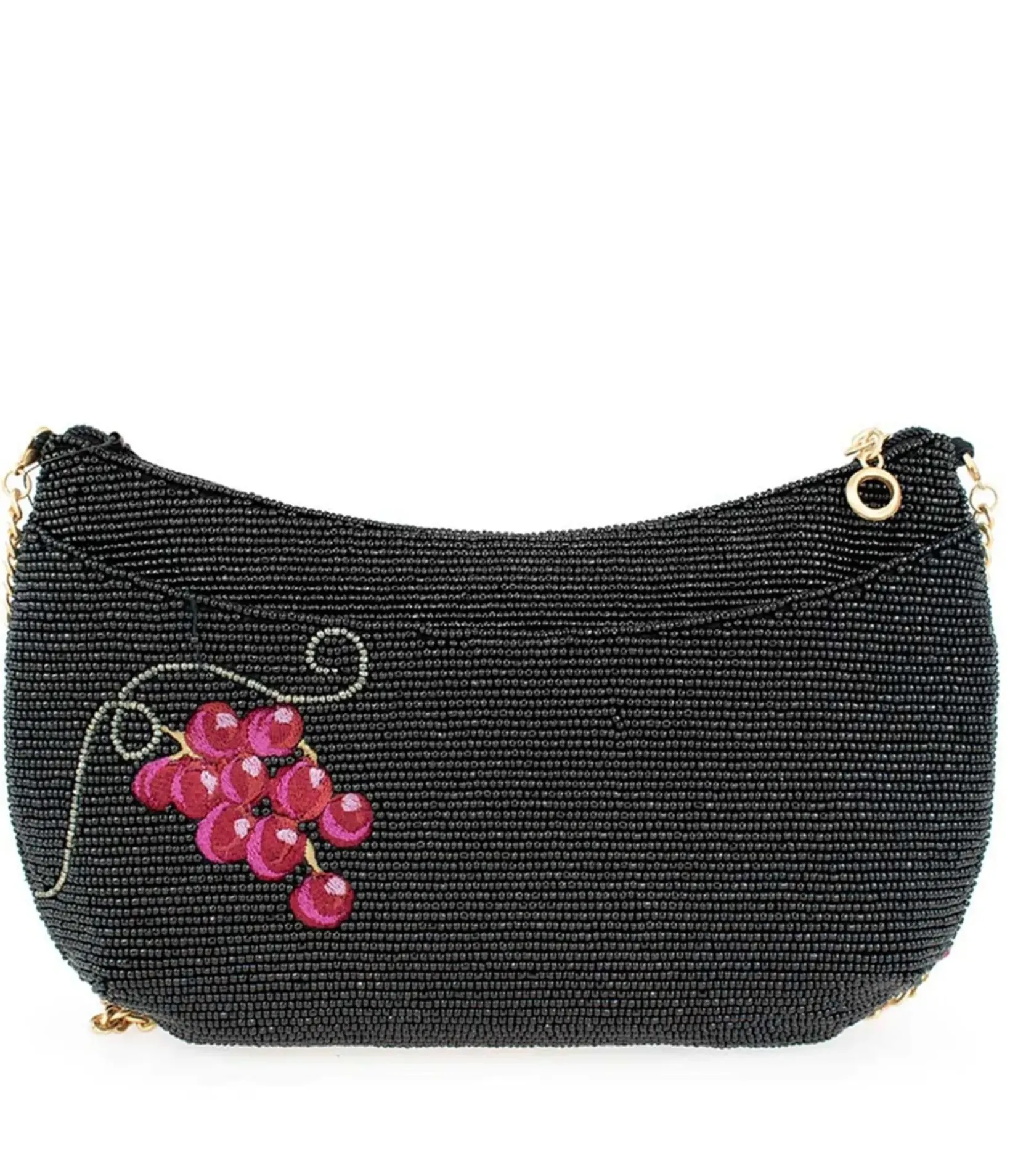 Unique Vintage Novelty Bags>Mary Frances Bordeaux Beaded Handbag