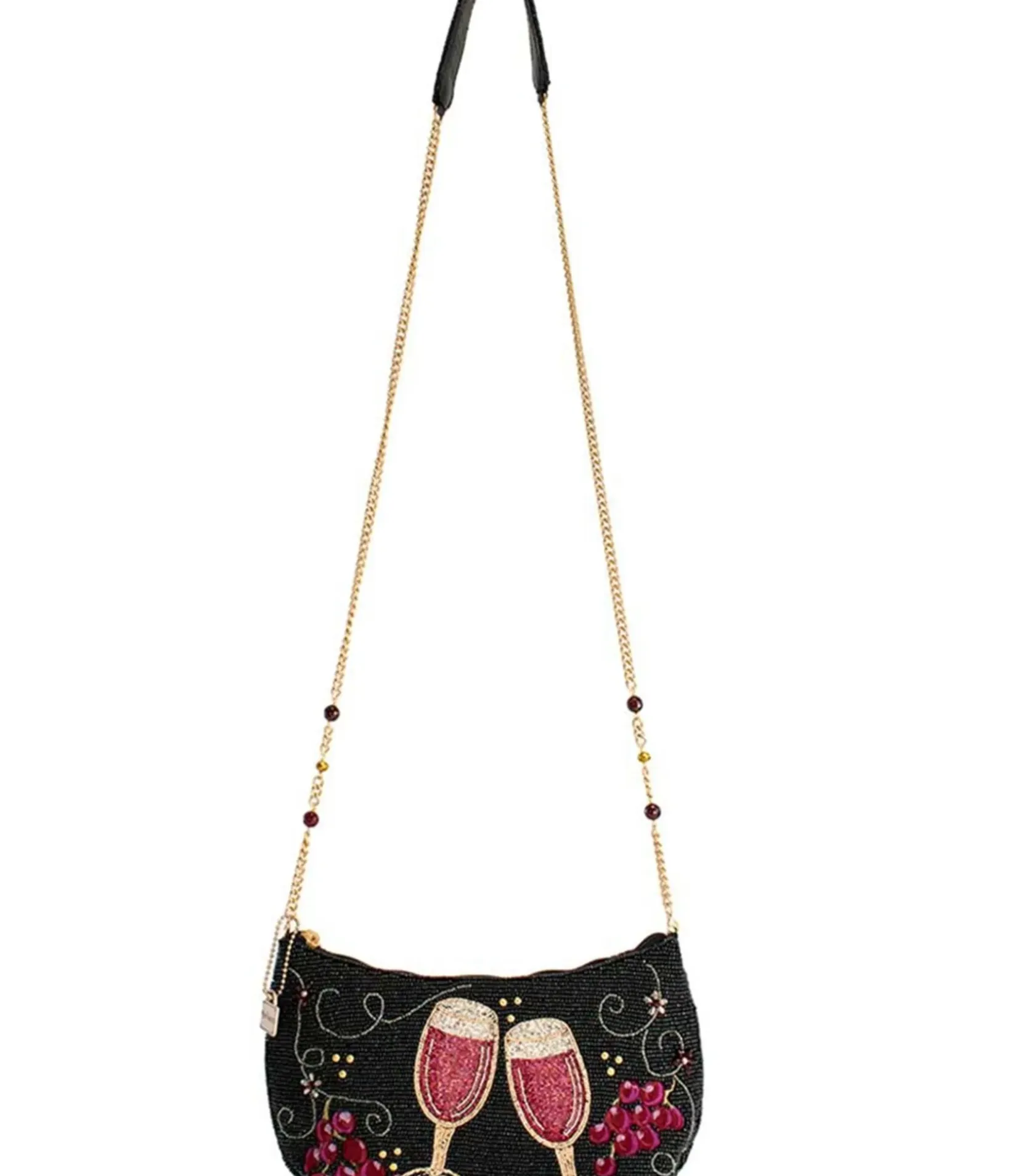 Unique Vintage Novelty Bags>Mary Frances Bordeaux Beaded Handbag
