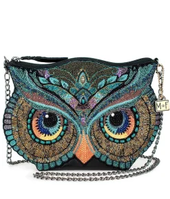 Unique Vintage Novelty Bags>Mary Frances Head Turner Owl Crossbody Handbag