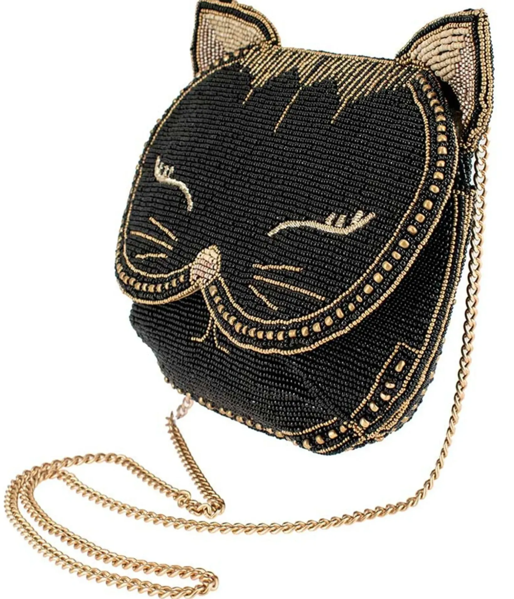 Unique Vintage Novelty Bags>Mary Frances Whiskers Cat Crossbody Bag