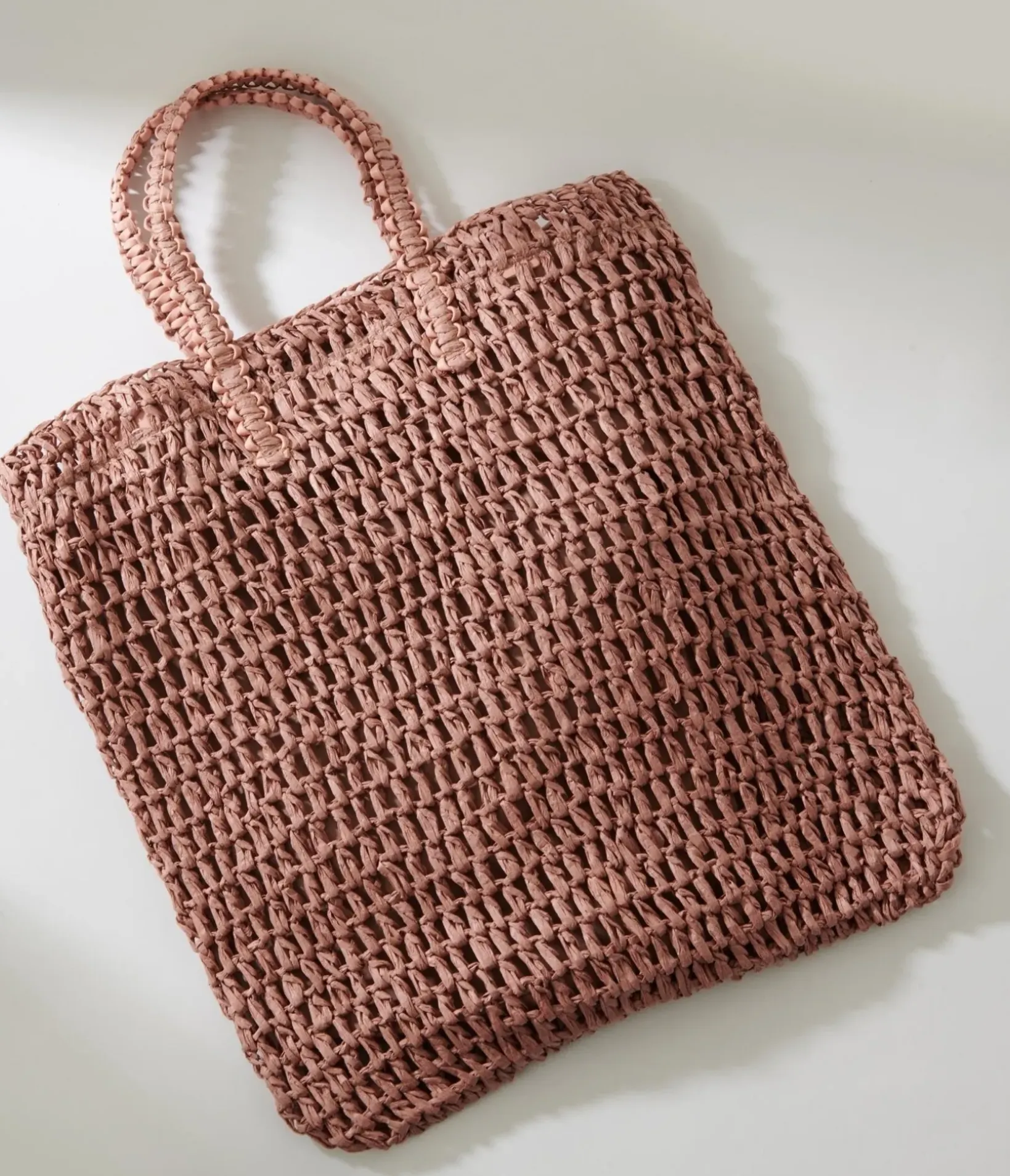 Unique Vintage All Things Pink|Honeymoon Outfits>Mauve Pink Straw Tote Bag