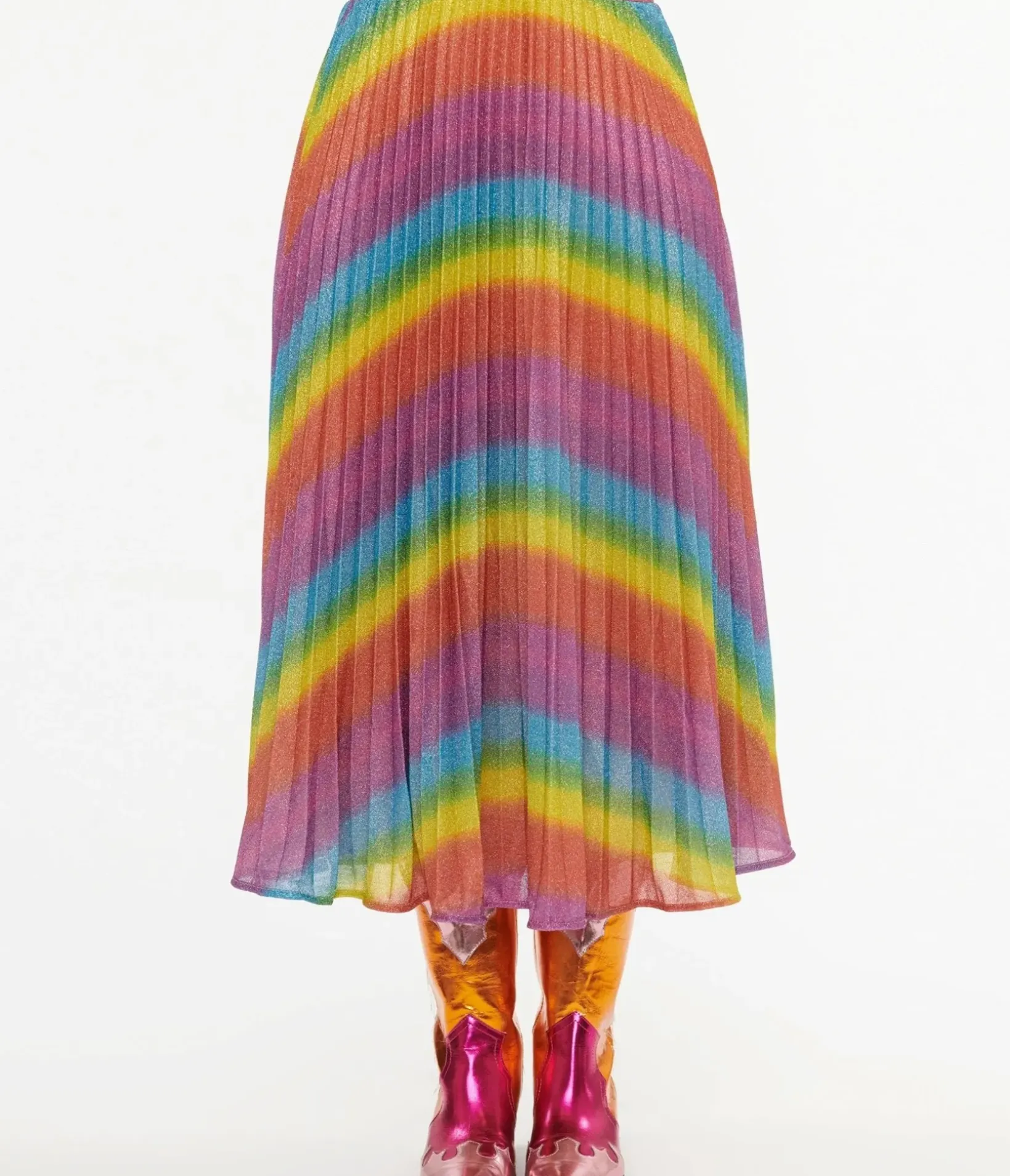 Unique Vintage Midi|Skirts>Metallic Rainbow Always Stand Out Midi Skirt