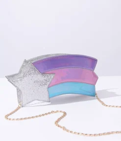 Unique Vintage Novelty Bags>Metallic Rainbow & Silver Shooting Star Bag