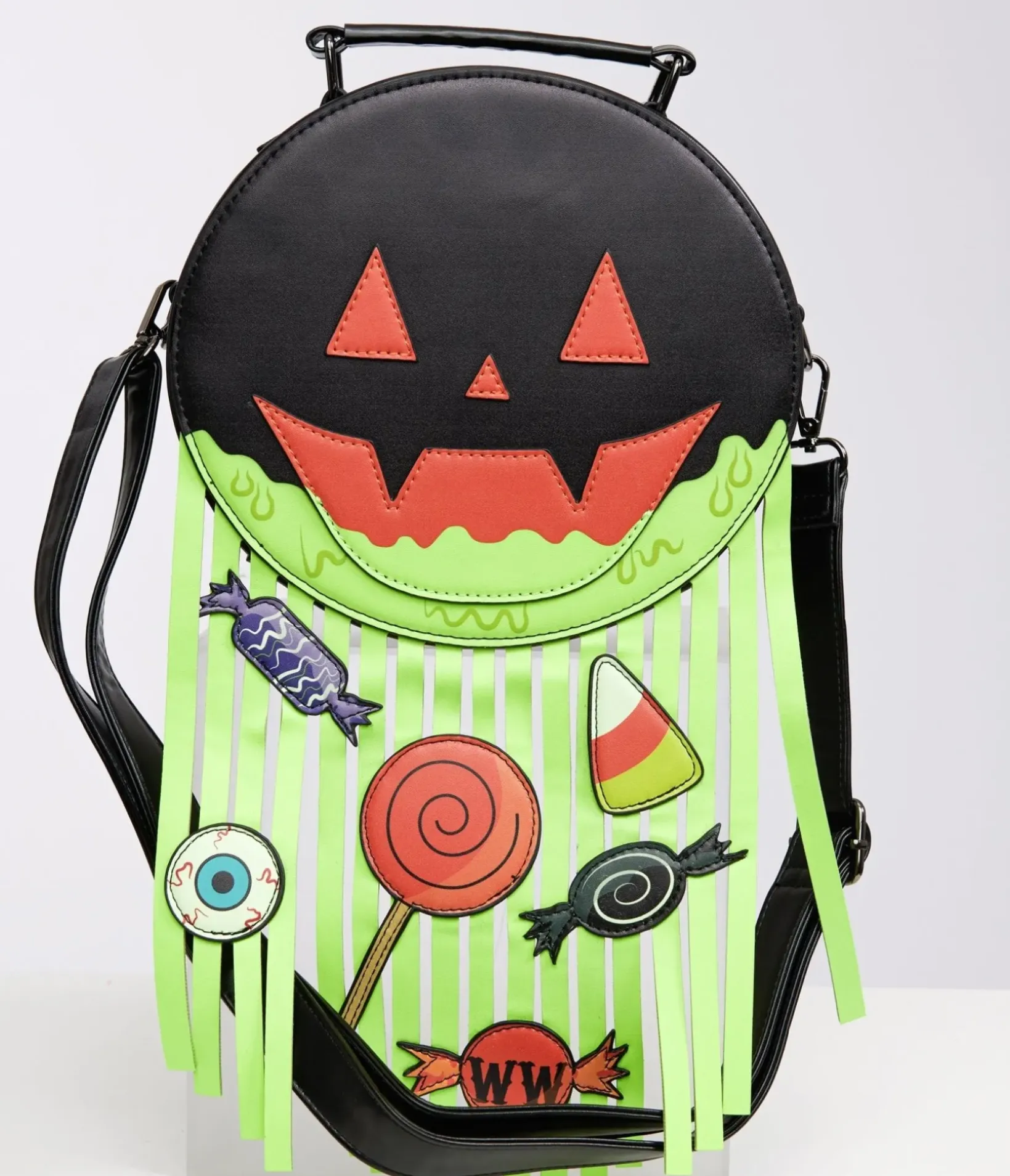 Unique Vintage Novelty Bags>Mini Pumpkin Neon Green Barf Bag