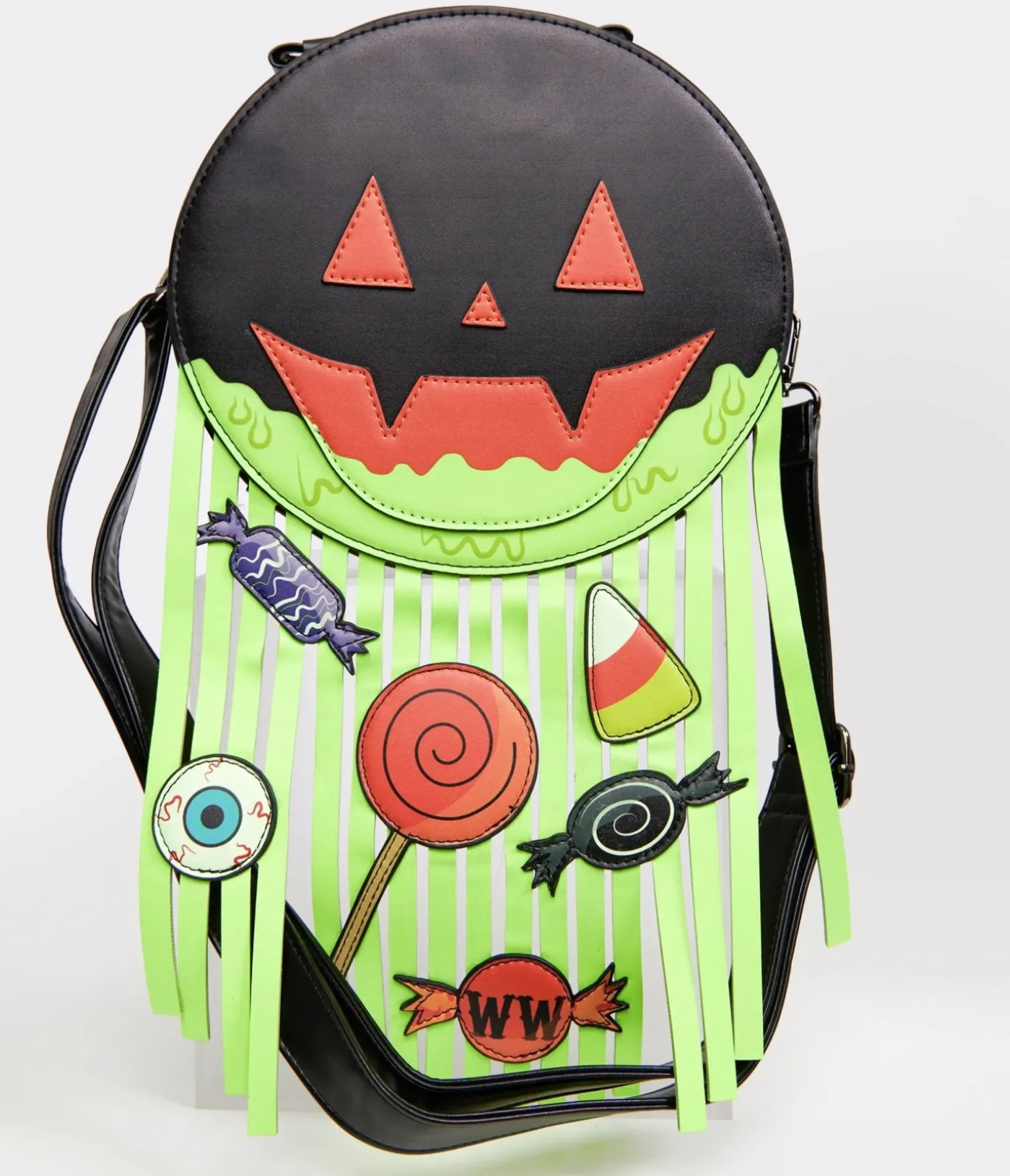 Unique Vintage Novelty Bags>Mini Pumpkin Neon Green Barf Bag