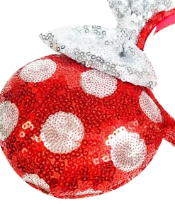 Unique Vintage All Things Red|Headbands>Minnie Mouse Red & White Polka Dot Sequin Plush Headband
