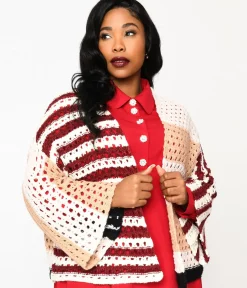 Unique Vintage Sweaters & Cardigans|Sweaters & Cardigans>Multicolor Stripe Open Cardigan