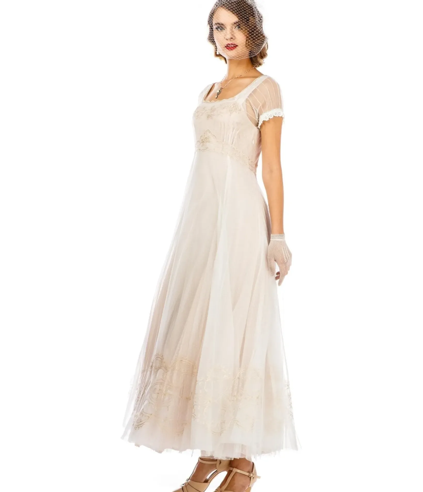 Unique Vintage Special Occasion|Wedding Dresses>Nataya Ivory Vintage Style Regency Wedding Dress
