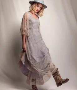 Unique Vintage Special Occasion|Wedding Guest>Nataya Lilac Lace Meadow Delilah Dress