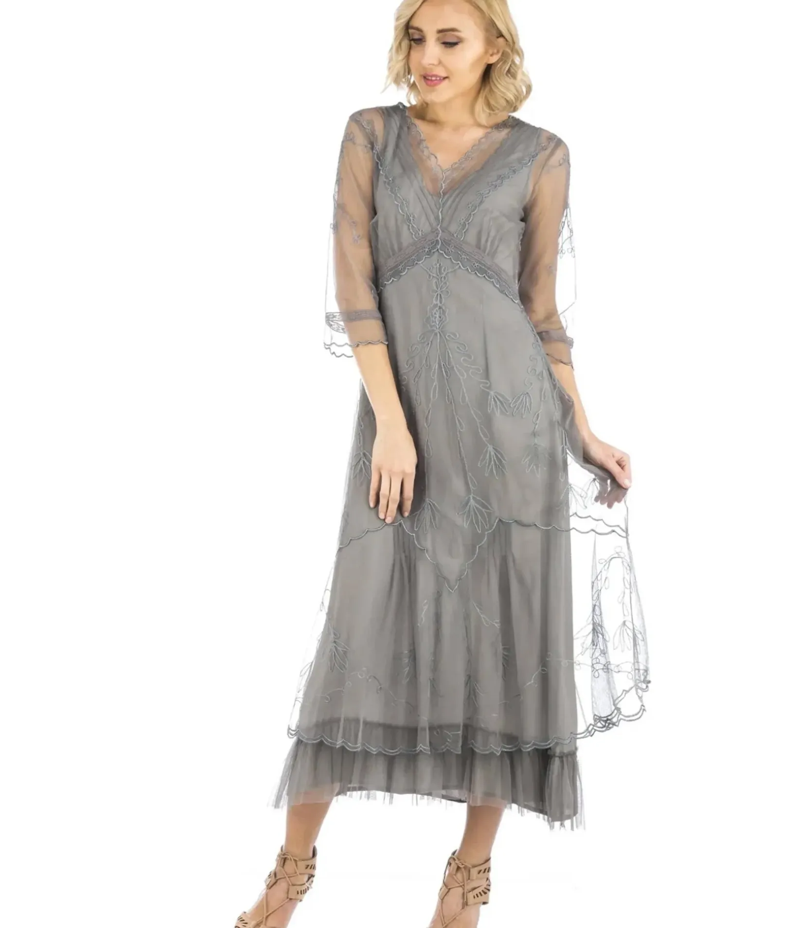 Unique Vintage Special Occasion|Mother Of The Bride & Groom Dresses>Nataya 1920s Style Smoke Flapper Dress
