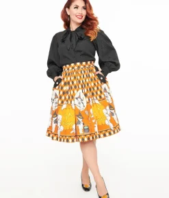Unique Vintage Skirts|Skirts>Oblong Box Shop Kewpie Vintage Witch Swing Skirt