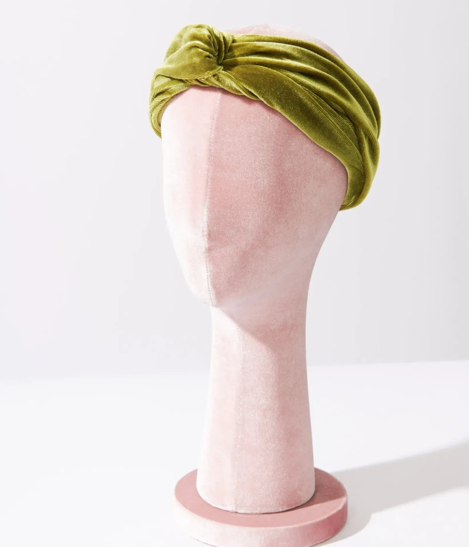 Unique Vintage Headbands>Olive Green Plush Velvet Twist Front Headband