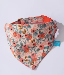 Unique Vintage Gift Under $20>Peach Floral Over the Collar Cat Bandana
