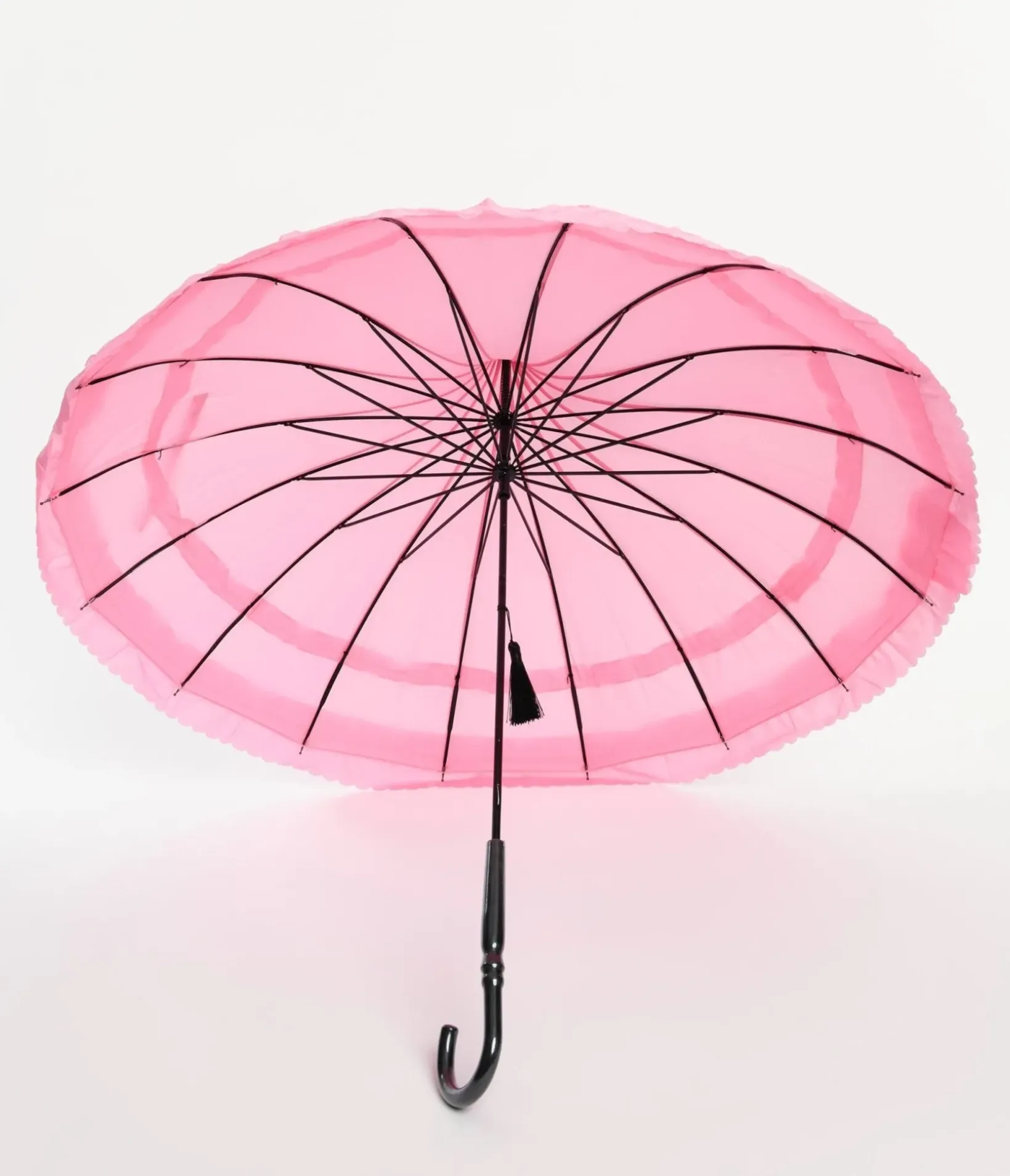 Unique Vintage All Things Pink|Umbrellas>Pink Frilled Pagoda Umbrella