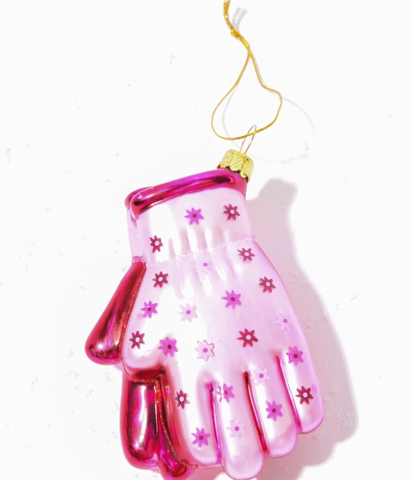 Unique Vintage All Things Pink|Gifts For The Home>Pink Gardening Gloves Glass Ornament