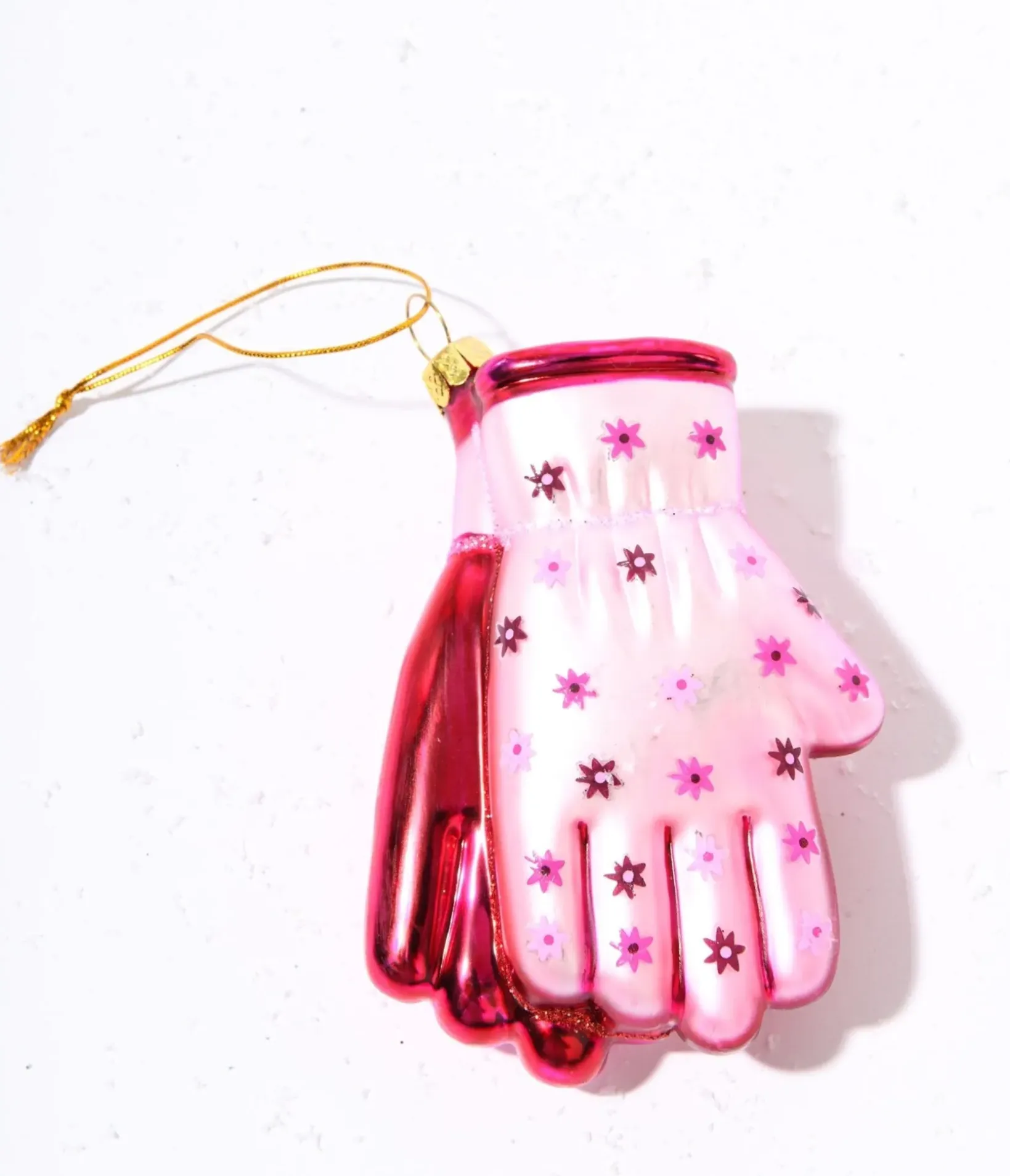 Unique Vintage All Things Pink|Gifts For The Home>Pink Gardening Gloves Glass Ornament