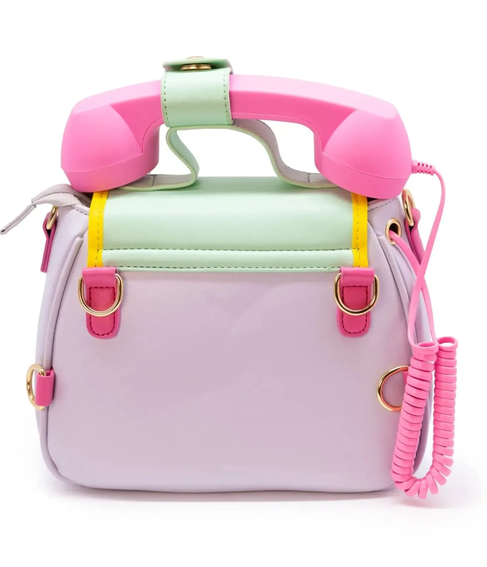 Unique Vintage All Things Pink|Novelty Bags>Pink & Green Ring Ring Phone Convertible Handbag