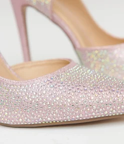 Unique Vintage Special Occasion|Heels>Pink Rhinestone Stiletto Pumps