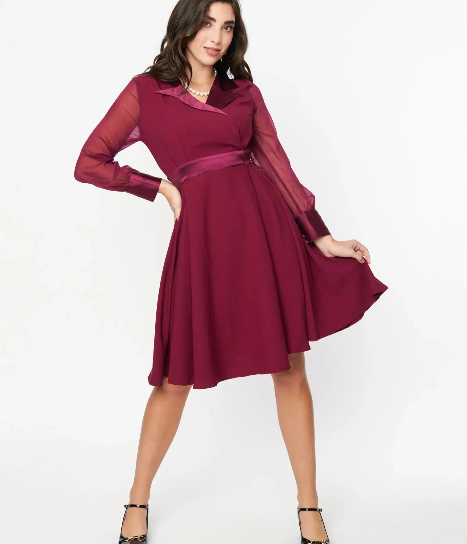 Unique Vintage Swing|Pocket Dresses>Plum Polly Swing Dress