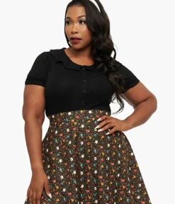 Unique Vintage Blouses|Blouses>Plus Size Bat Collar Blouse