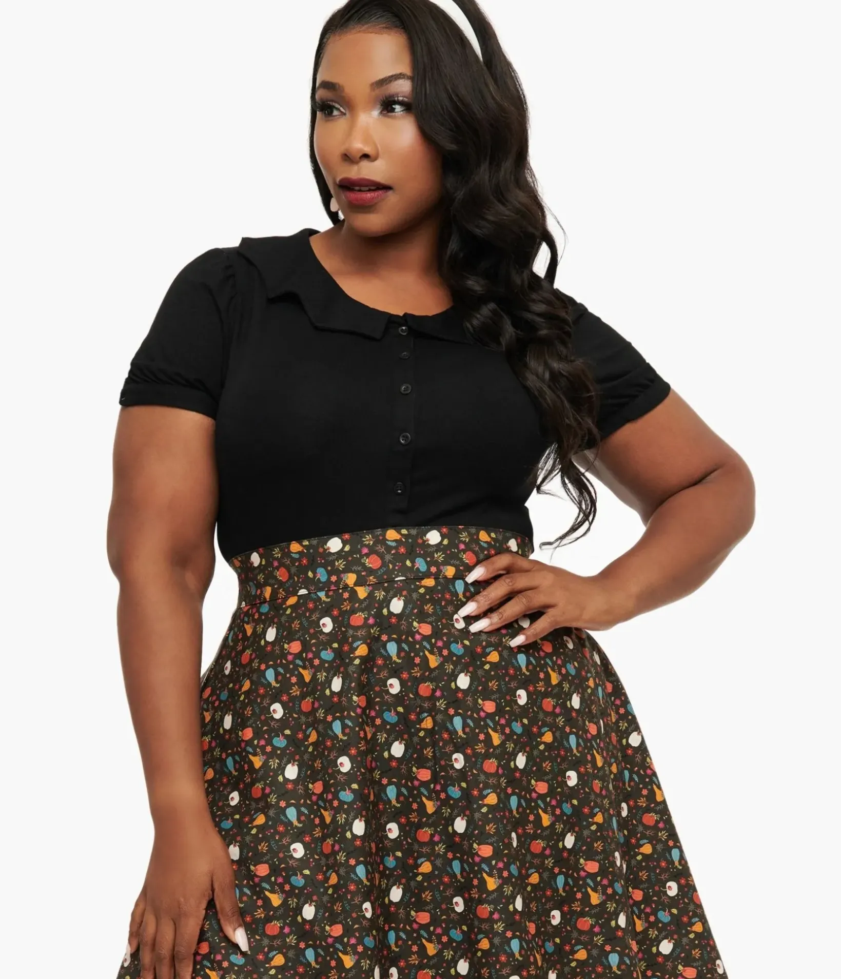 Unique Vintage Blouses|Blouses>Plus Size Bat Collar Blouse