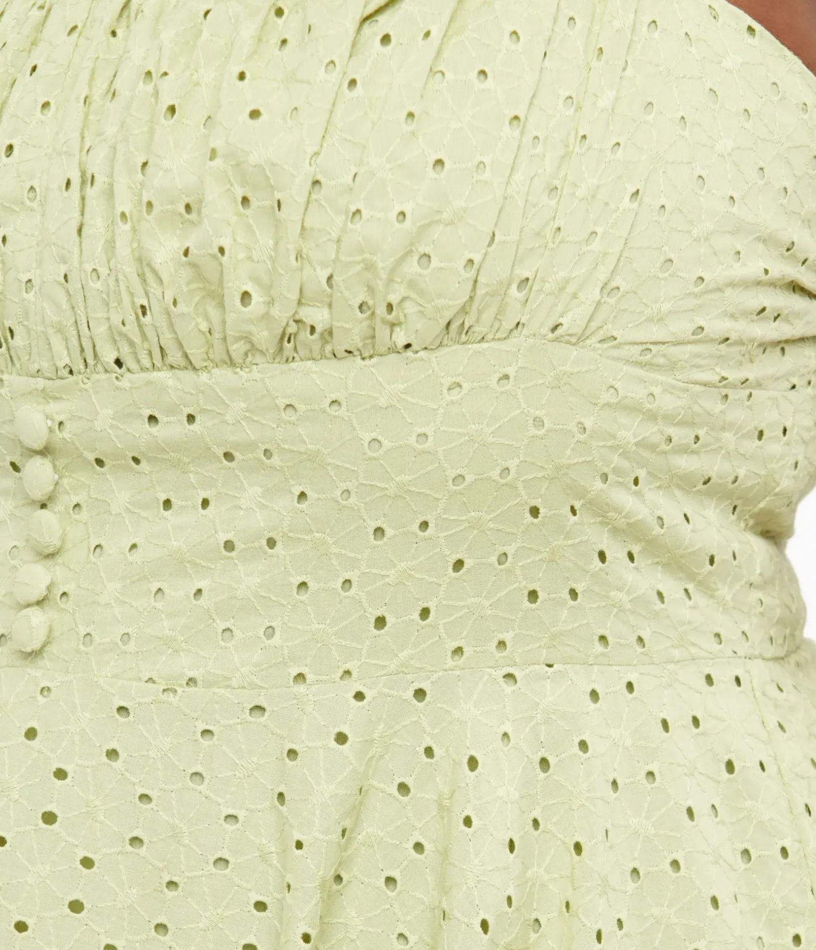 Unique Vintage Swing|Swing>Plus Size 1950s Sage Green Eyelet Cotton Valerie Dress