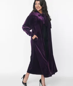Unique Vintage Jackets|Coats & Jackets>Purple Velvet Leota Duster