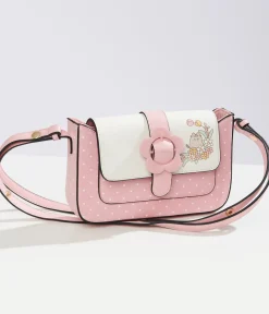 Unique Vintage All Things Pink>Pusheen x Pink & White Polka Dot Pusheen Print Handbag