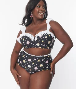 Unique Vintage Swim Tops|Plus Size Swim>Pusheen x Plus Size Pool Time Southampton Swim Top