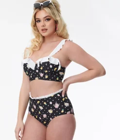 Unique Vintage Swim Bottoms|Two Piece Swim>Pusheen x Pool Time Cape May Swim Bottoms