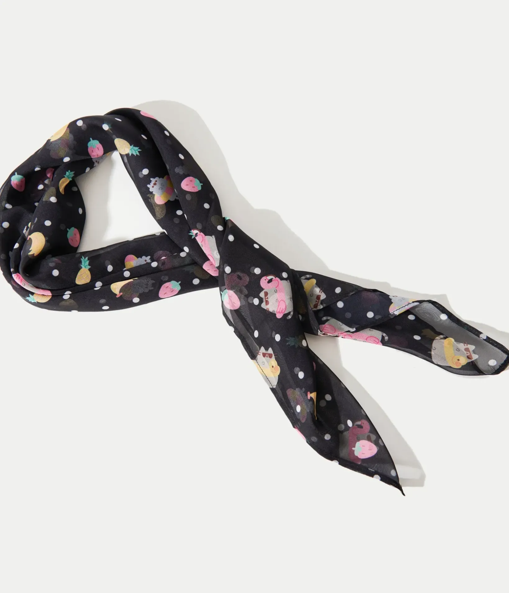 Unique Vintage All Things Black|Hair Scarves>Pusheen x Pool Time 1950s Hair Scarf