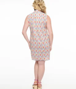 Unique Vintage Pocket Dresses|Everyday Dresses>Rainbow Floral Cotton Shift Dress
